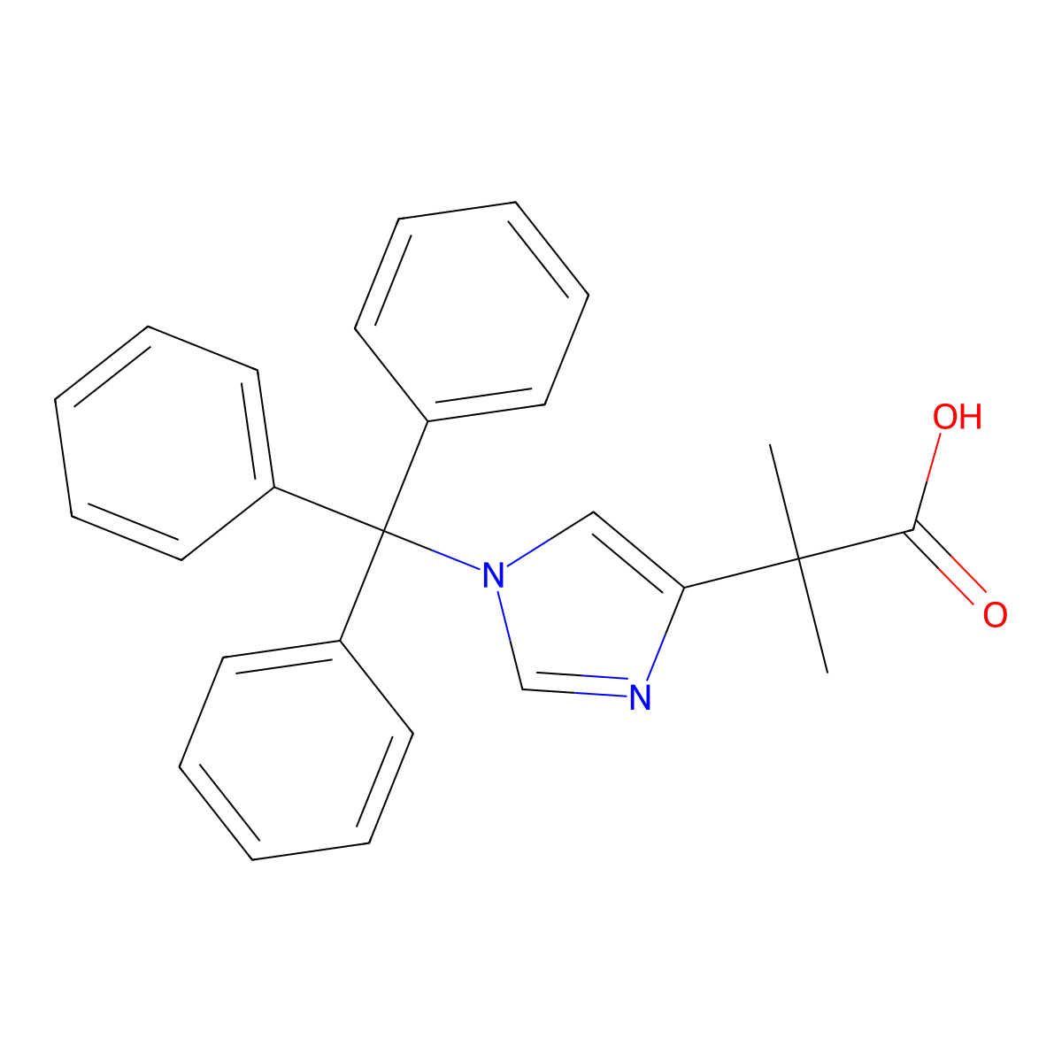 2-(1-TritylimidaZol-4-yl)-2-methylpropanoic acid molecular structure, CAS 64464-48-8