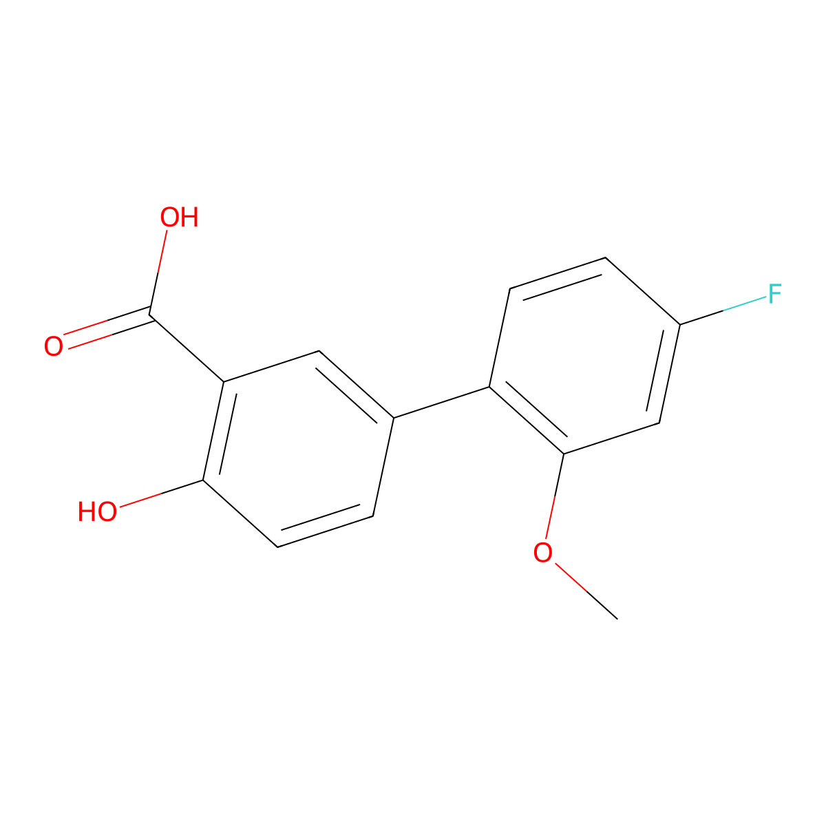 5-(4-Fluoro-2-methoxyphenyl)-2-hydroxybenzoic acid molecular structure, CAS 64465-59-4