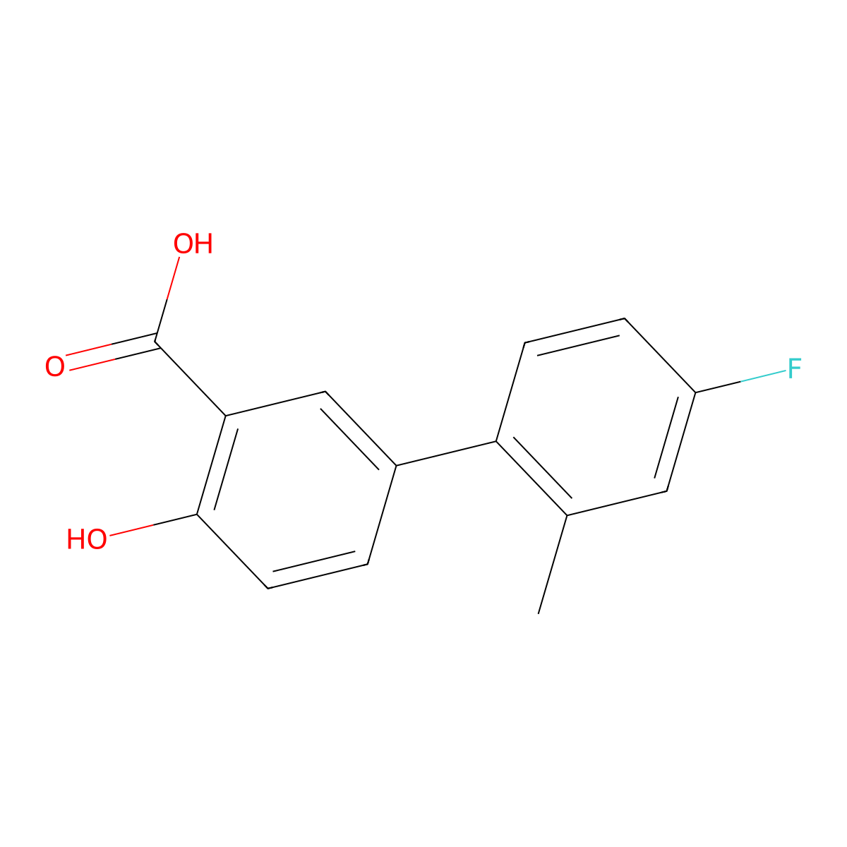 4'-Fluoro-4-hydroxy-2'-methyl[1,1'-biphenyl]-3-carboxylic acid molecular structure, CAS 64465-64-1