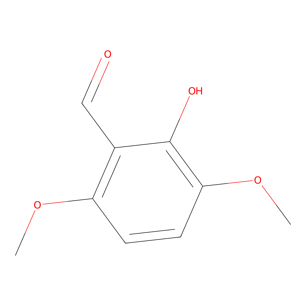 2-Hydroxy-3,6-dimethoxy-benzaldehyde molecular structure, CAS 64466-51-9