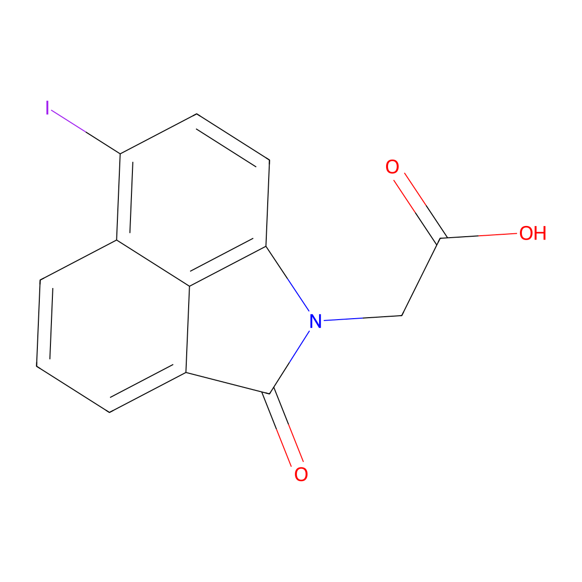 2-(6-iodo-2-oxobenzo[cd]indol-1(2H)-yl)acetic acid molecular structure, CAS 64468-18-4