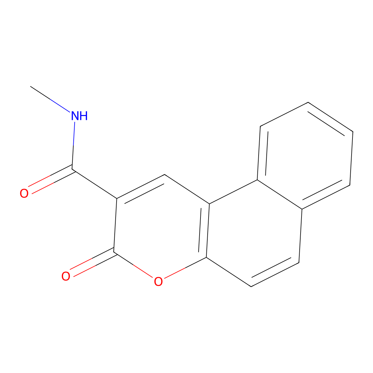 N-methyl-3-oxobenzo[f]chromene-2-carboxamide molecular structure, CAS 64468-25-3