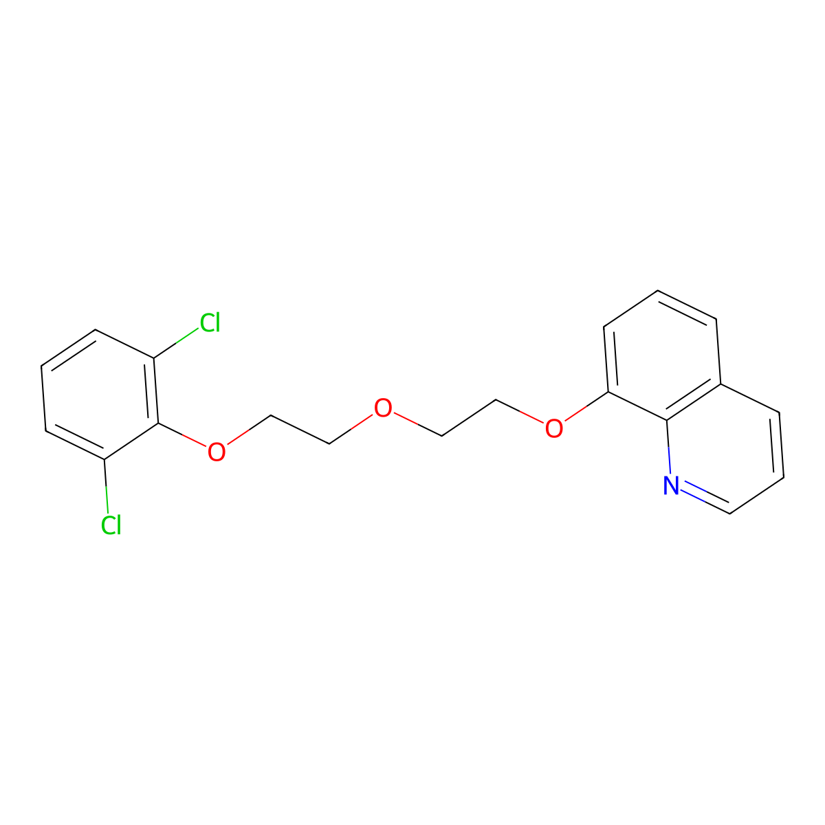 8-[2-[2-(2,6-Dichlorophenoxy)ethoxy]ethoxy]quinoline molecular structure, CAS 6447-47-8
