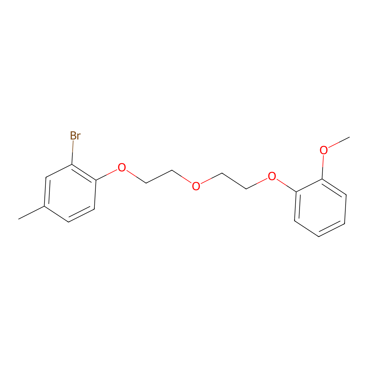 2-Bromo-1-{2-[2-(2-methoxyphenoxy)ethoxy]ethoxy}-4-methylbenzene molecular structure, CAS 6447-83-2