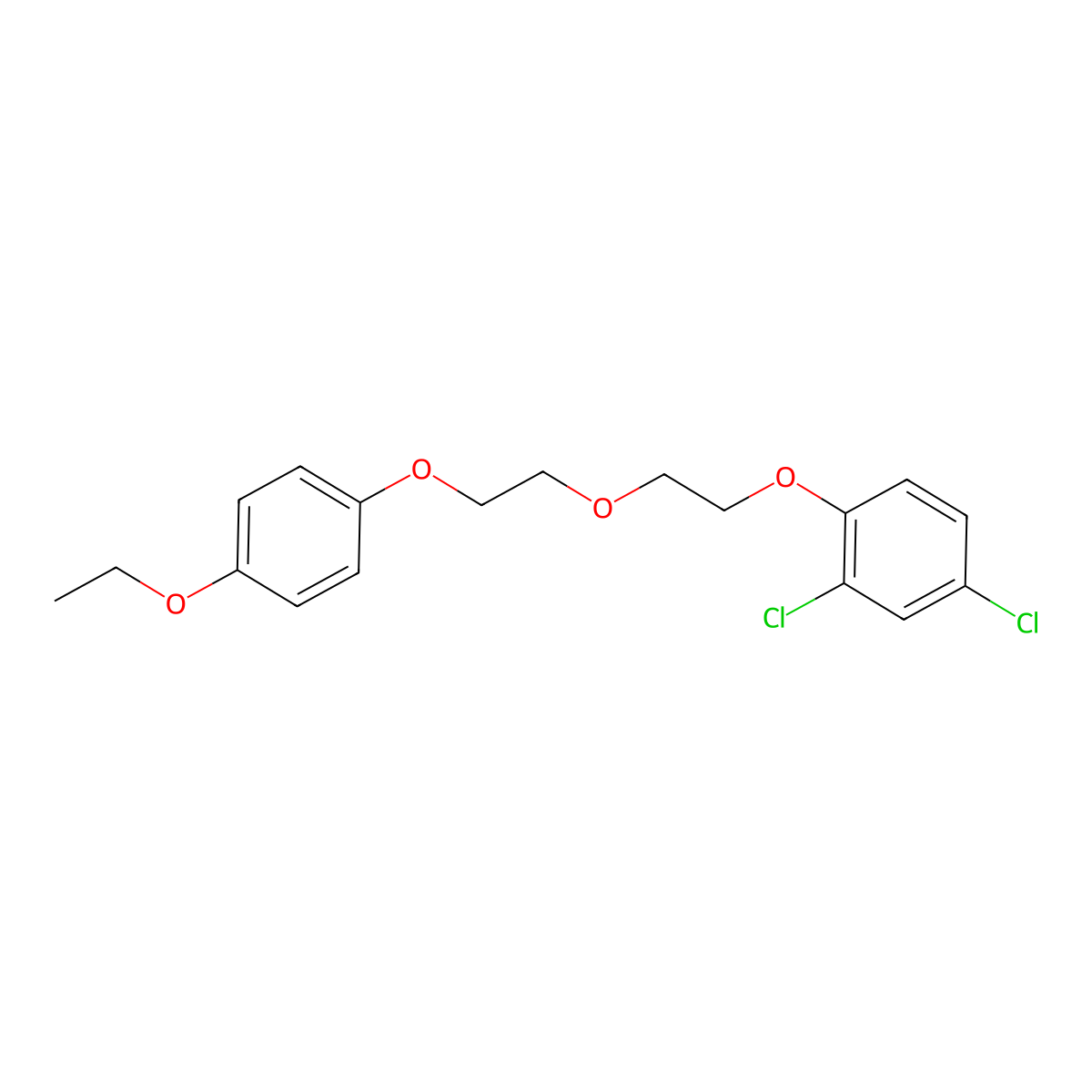 2,4-Dichloro-1-[2-[2-(4-ethoxyphenoxy)ethoxy]ethoxy]benzene molecular structure, CAS 6447-98-9