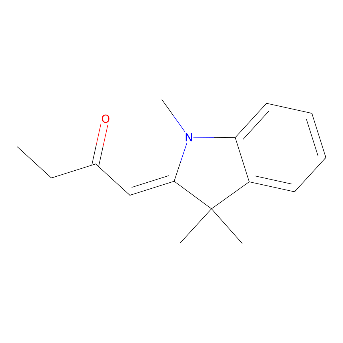 1-(1,3,3-Trimethyl-1,3-dihydro-2H-indol-2-ylidene)butan-2-one molecular structure, CAS 64473-12-7
