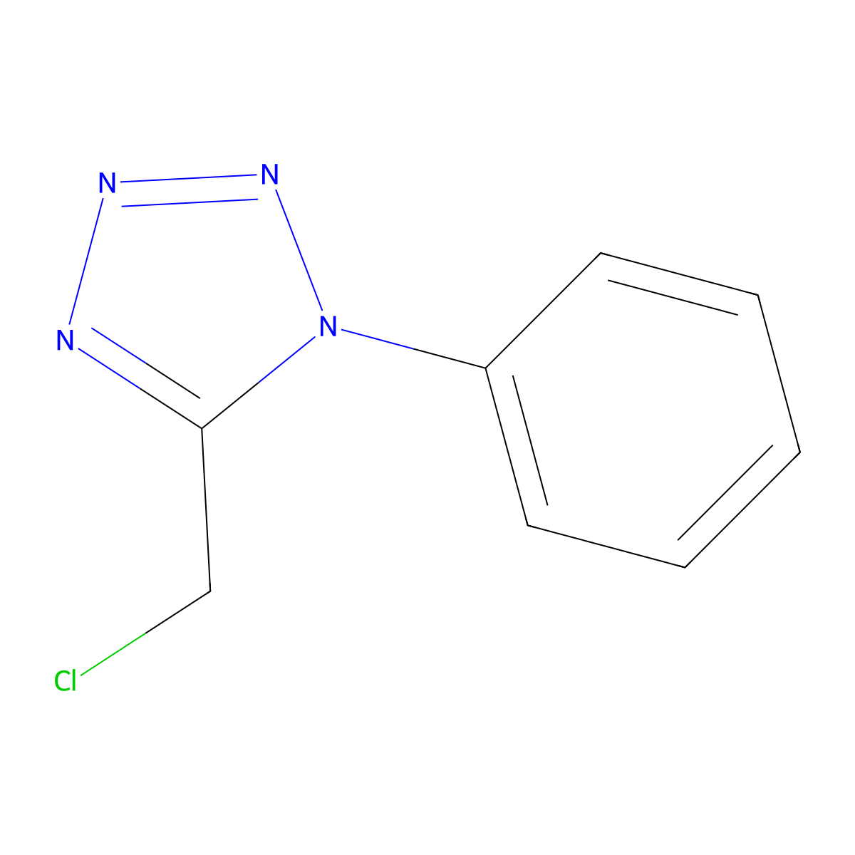 5-(chloromethyl)-1-phenyl-1H-1,2,3,4-tetrazole molecular structure, CAS 64473-40-1