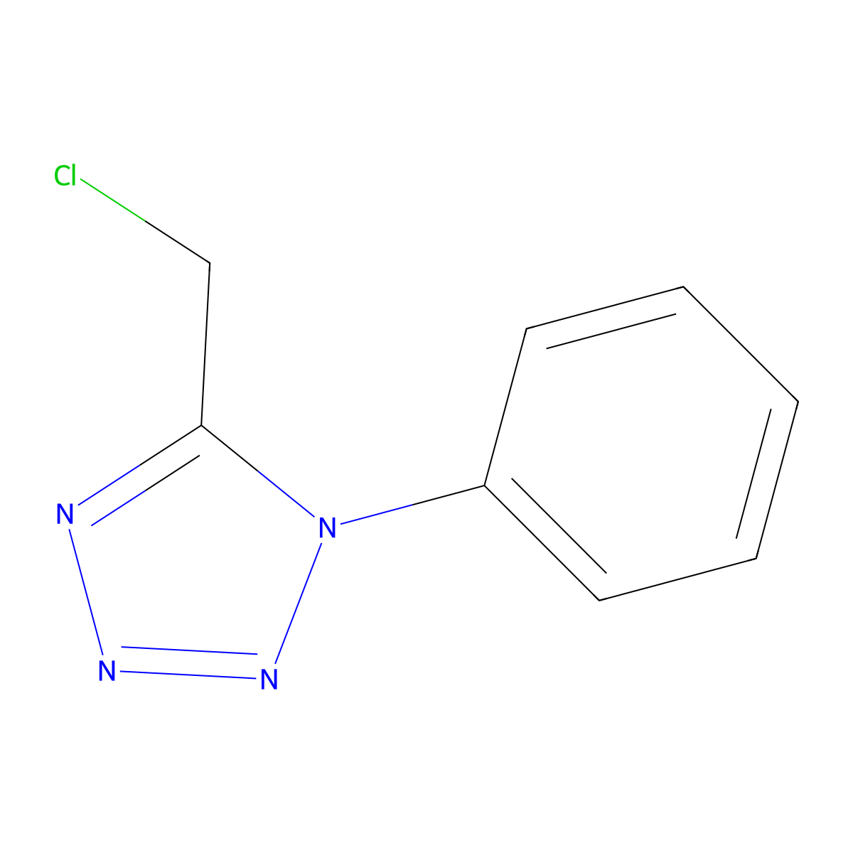 5-(chloromethyl)-1-phenyl-1H-1,2,3,4-tetrazole molecular structure, CAS 64473-40-1