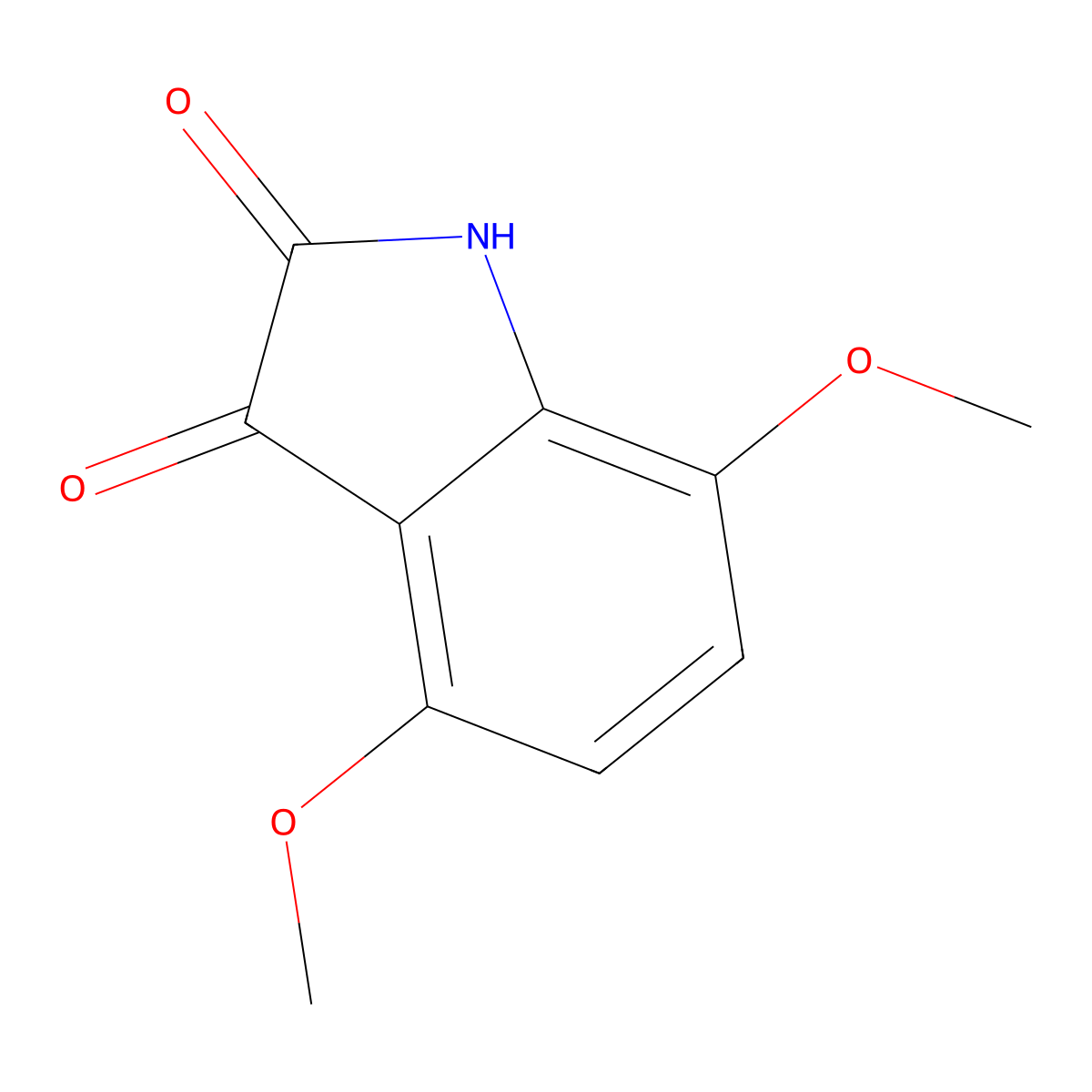 4,7-dimethoxy-1H-indole-2,3-dione molecular structure, CAS 64473-54-7