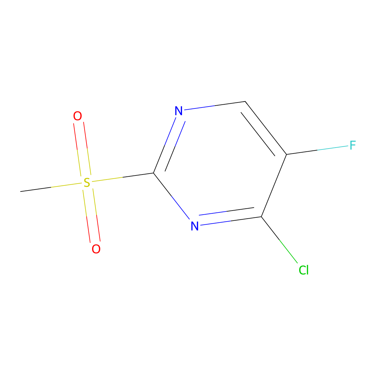 4-Chloro-5-fluoro-2-(methylsulfonyl)pyrimidine molecular structure, CAS 6448-48-2