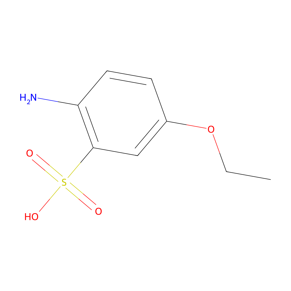 2-Amino-5-ethoxybenzenesulphonic acid molecular structure, CAS 6448-82-4
