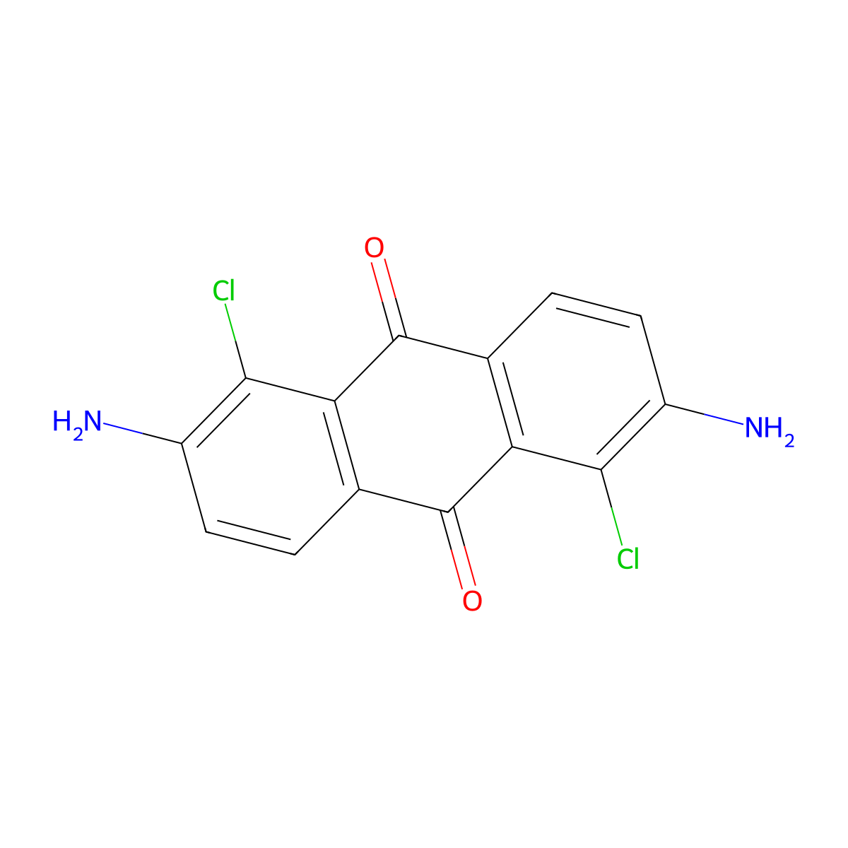 2,6-Diamino-1,5-dichloroanthracene-9,10-dione molecular structure, CAS 6448-91-5