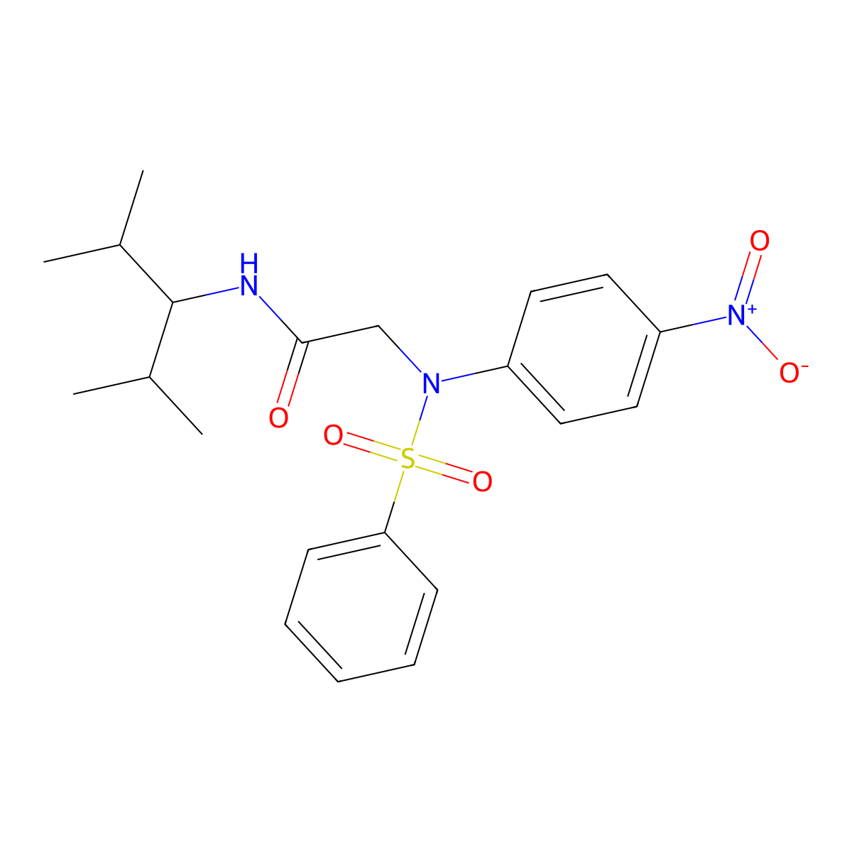 2-[benzenesulfonyl-(4-nitrophenyl)amino]-N-(2,4-dimethylpentan-3-yl)acetamide molecular structure, CAS 6448-97-1