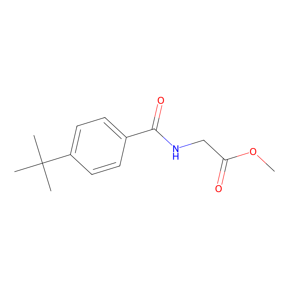 Methyl 2-[(4-tert-butylbenzoyl)amino]acetate molecular structure, CAS 64480-71-3