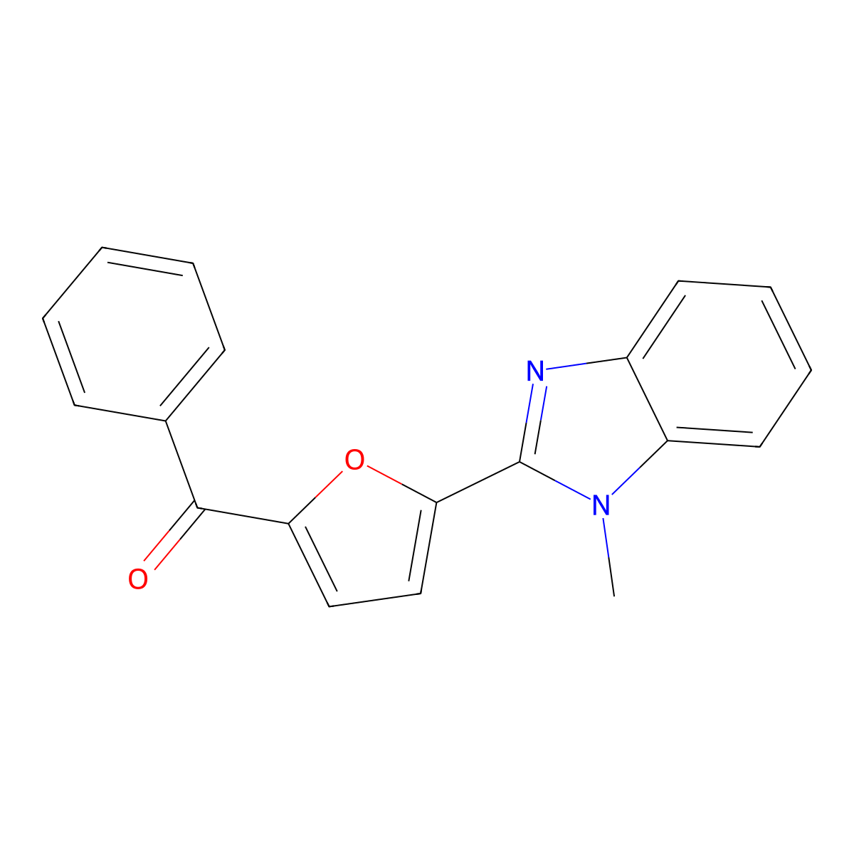 Methanone, [5-(1-methyl-1H-benzimidazol-2-yl)-2-furanyl]phenyl- molecular structure, CAS 64480-91-7