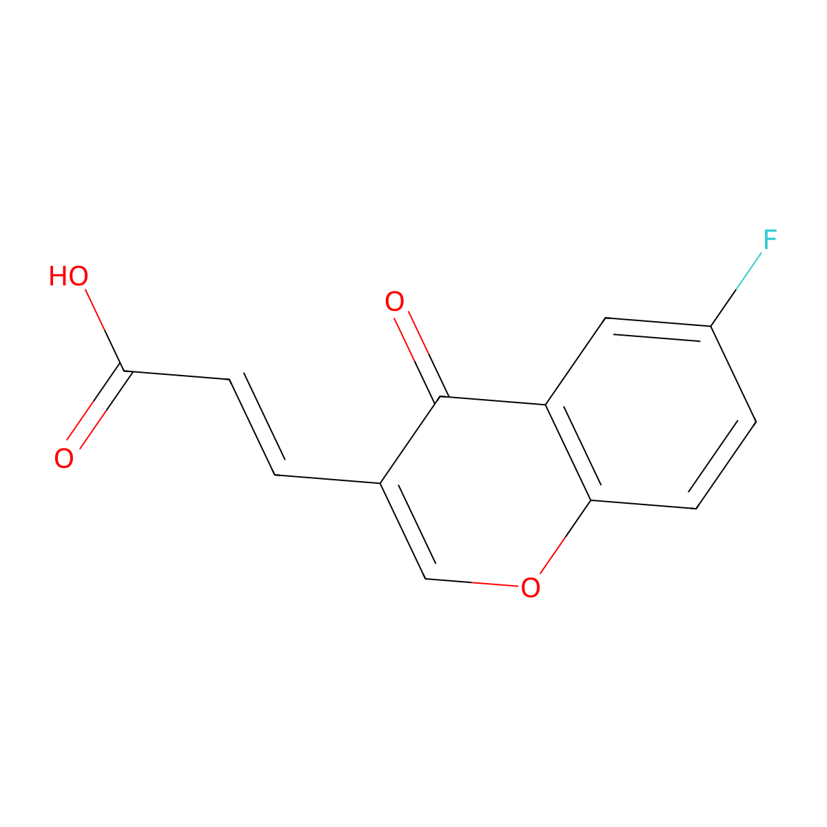 (2E)-3-(6-Fluoro-4-oxo-4H-chromen-3-YL)acrylic acid molecular structure, CAS 64481-25-0