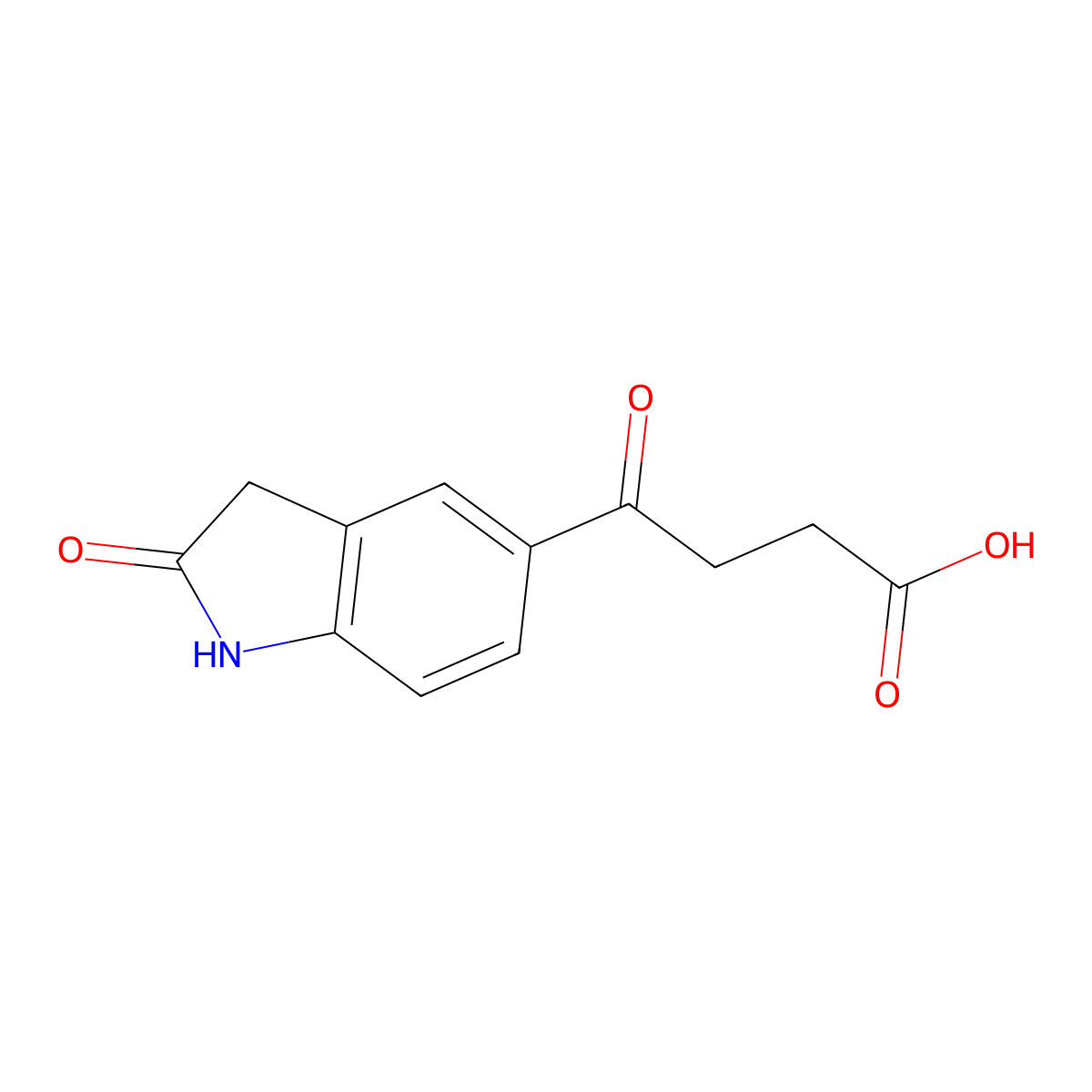 4-Oxo-4-(2-oxo-2,3-dihydro-1H-indol-5-YL)butanoic acid molecular structure, CAS 64483-54-1