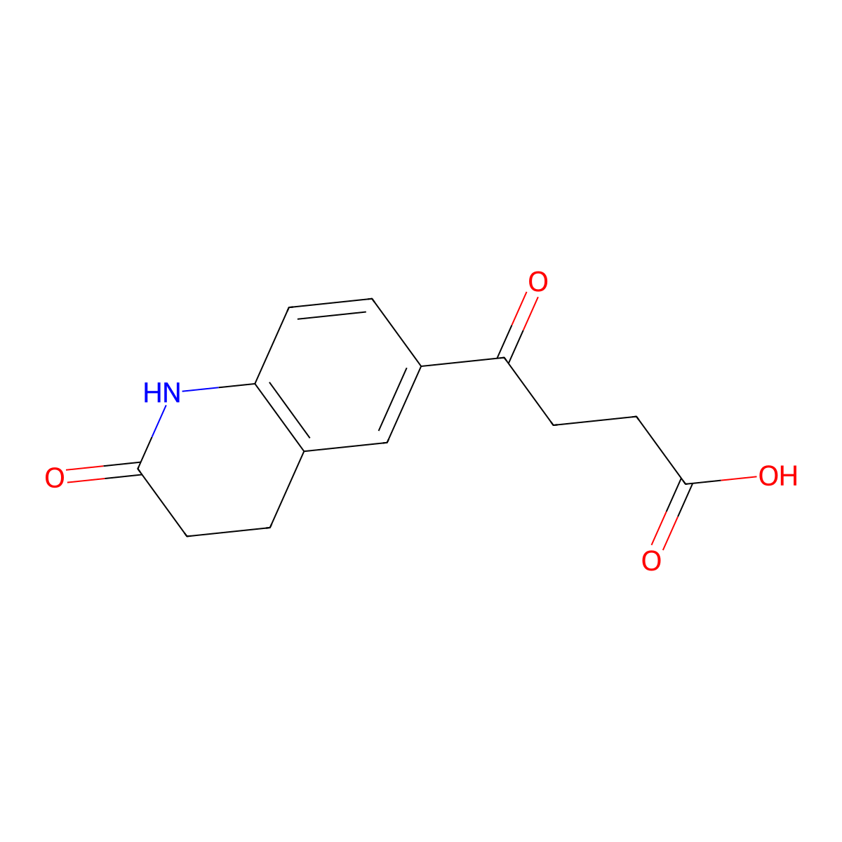 4-Oxo-4-(2-oxo-1,2,3,4-tetrahydroquinolin-6-yl)butanoic acid molecular structure, CAS 64483-55-2
