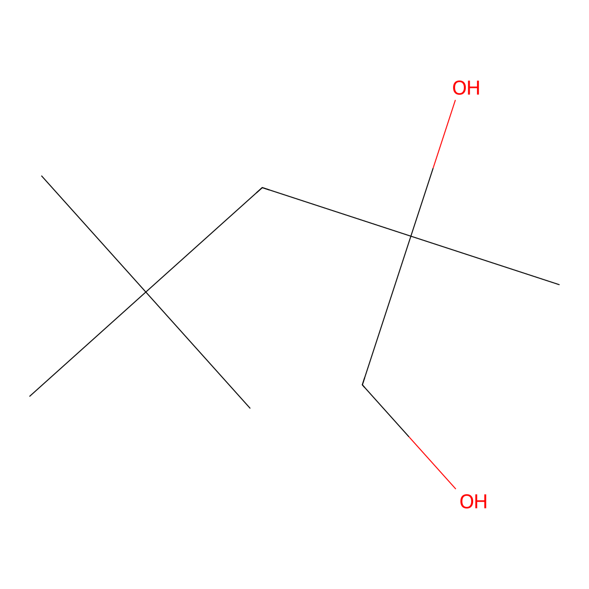 2,4,4-Trimethyl-1,2-pentanediol molecular structure, CAS 64484-85-1