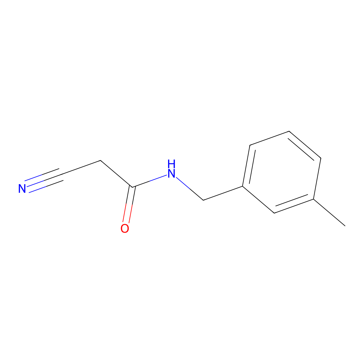 2-cyano-N-[(3-methylphenyl)methyl]acetamide molecular structure, CAS 64488-11-5
