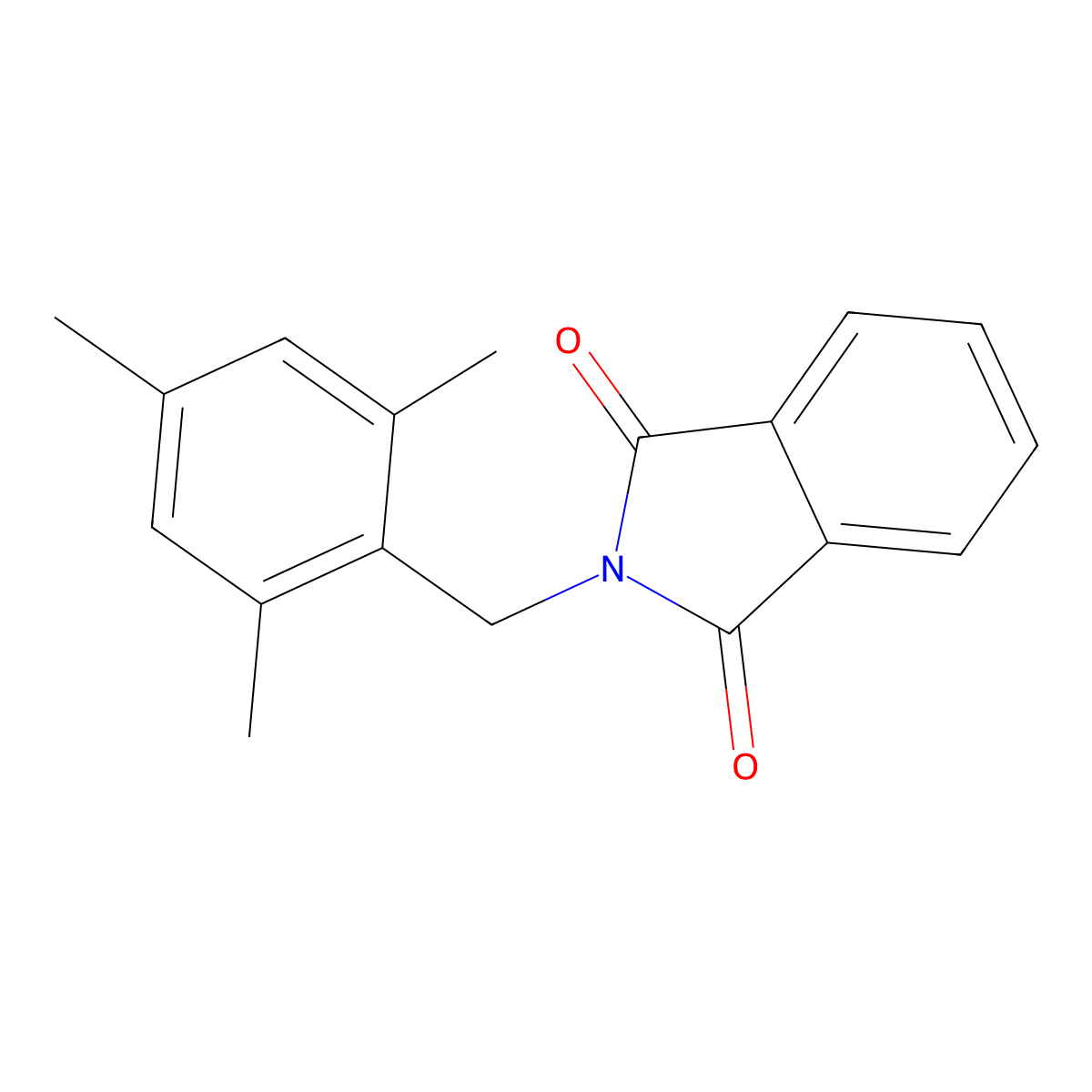 Isoindole-1,3-dione, 2-(2,4,6-trimethylbenzyl)- molecular structure, CAS 64489-90-3