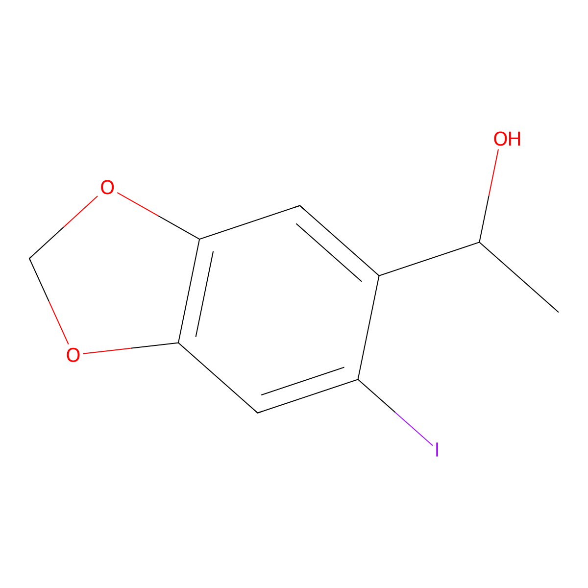 1-(6-Iodobenzo[d][1,3]dioxol-5-yl)ethanol molecular structure, CAS 64490-57-9