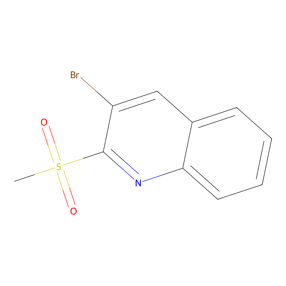 3-Bromo-2-(methanesulfonyl)quinoline molecular structure, CAS 64495-37-0