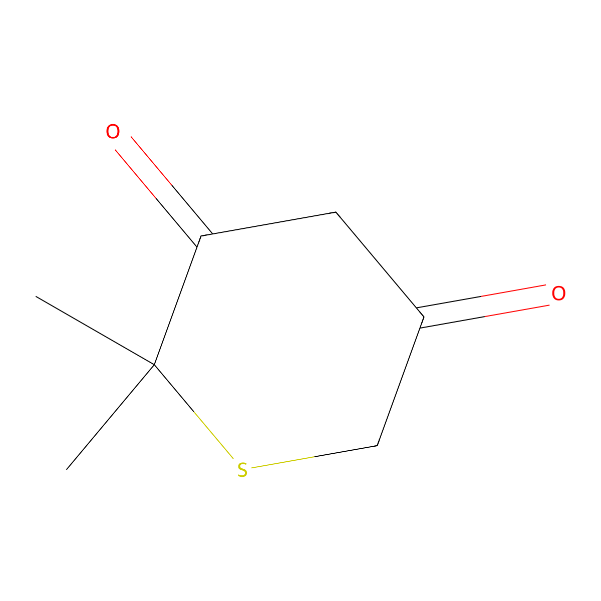 2,2-Dimethylthiane-3,5-dione molecular structure, CAS 64495-71-2