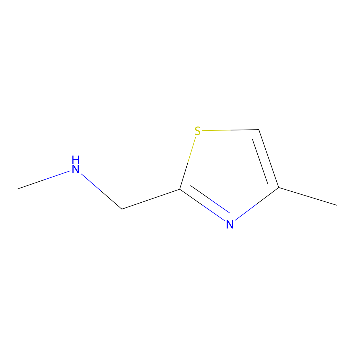 Methyl((4-methyl-1,3-thiazol-2-yl)methyl)amine molecular structure, CAS 644950-37-8