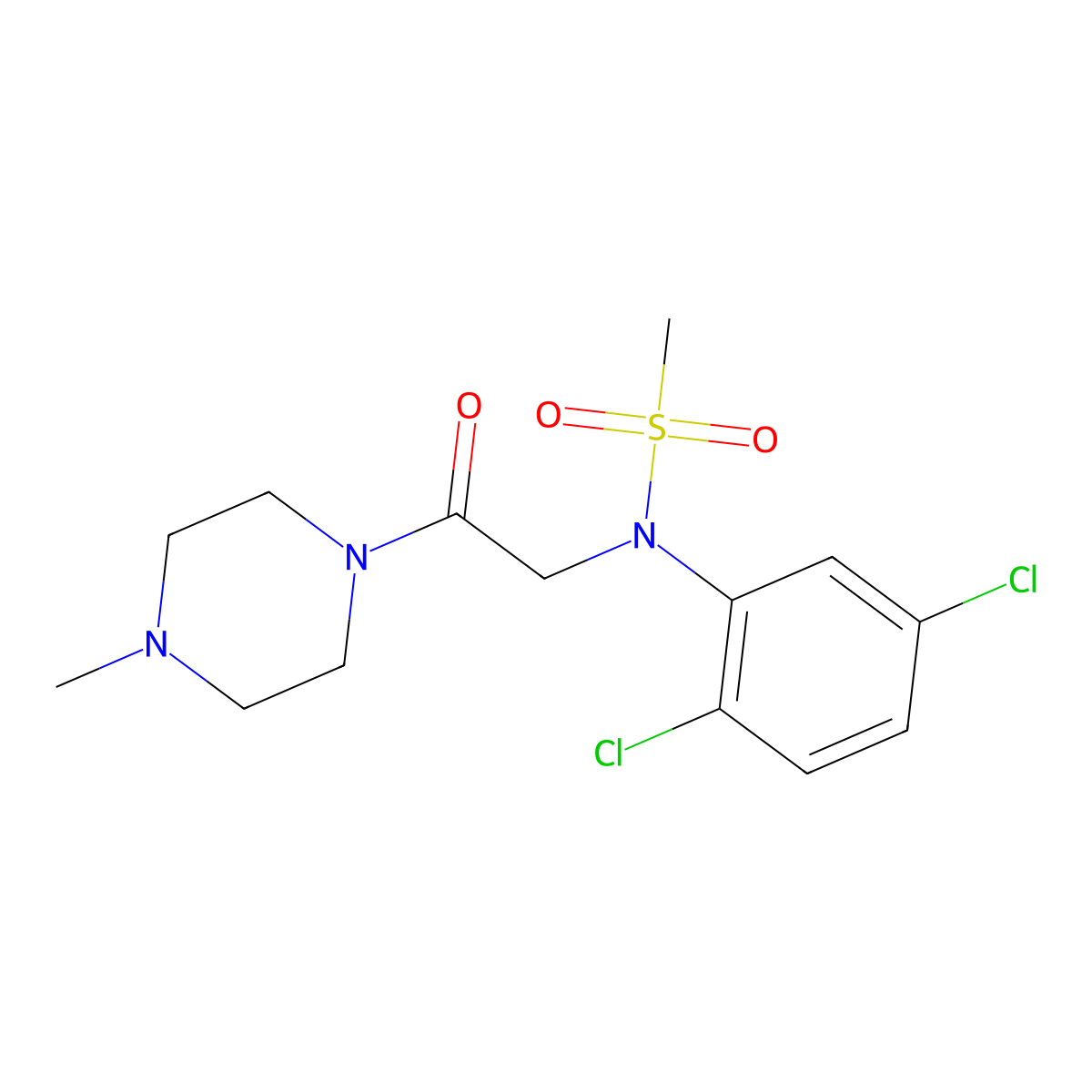N-(2,5-dichlorophenyl)-N-[2-(4-methylpiperazin-1-yl)-2-oxoethyl]methanesulfonamide molecular structure, CAS 644953-72-0