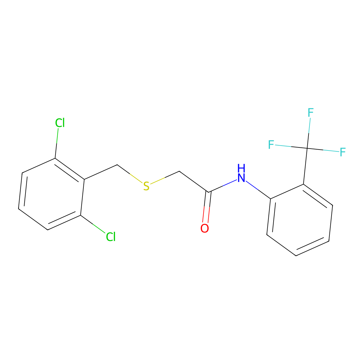 2-[(2,6-dichlorobenzyl)sulfanyl]-N-[2-(trifluoromethyl)phenyl]acetamide molecular structure, CAS 644953-89-9