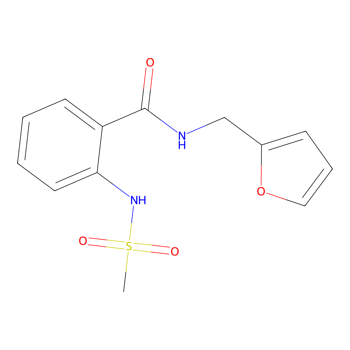 N-(2-furylmethyl)-2-[(methylsulfonyl)amino]benzamide molecular structure, CAS 644953-91-3