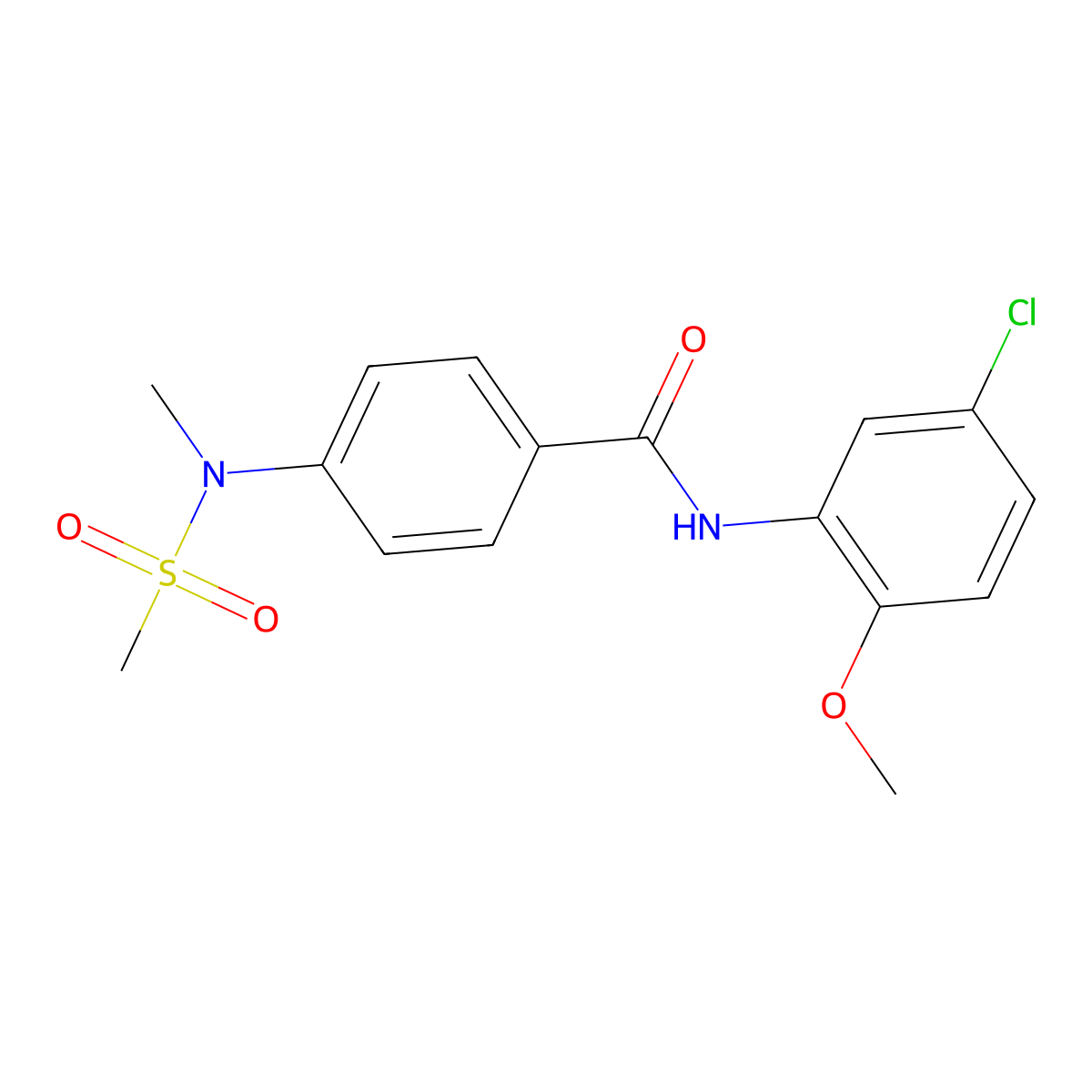 N-(5-chloro-2-methoxyphenyl)-4-[methyl(methylsulfonyl)amino]benzamide molecular structure, CAS 644956-67-2
