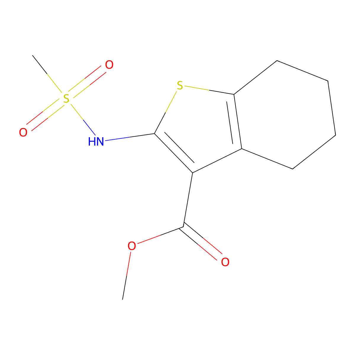 2-(Methanesulfonamido)-4,5,6,7-tetrahydro-1-benzothiophene-3-carboxylic acid methyl ester molecular structure, CAS 644957-00-6