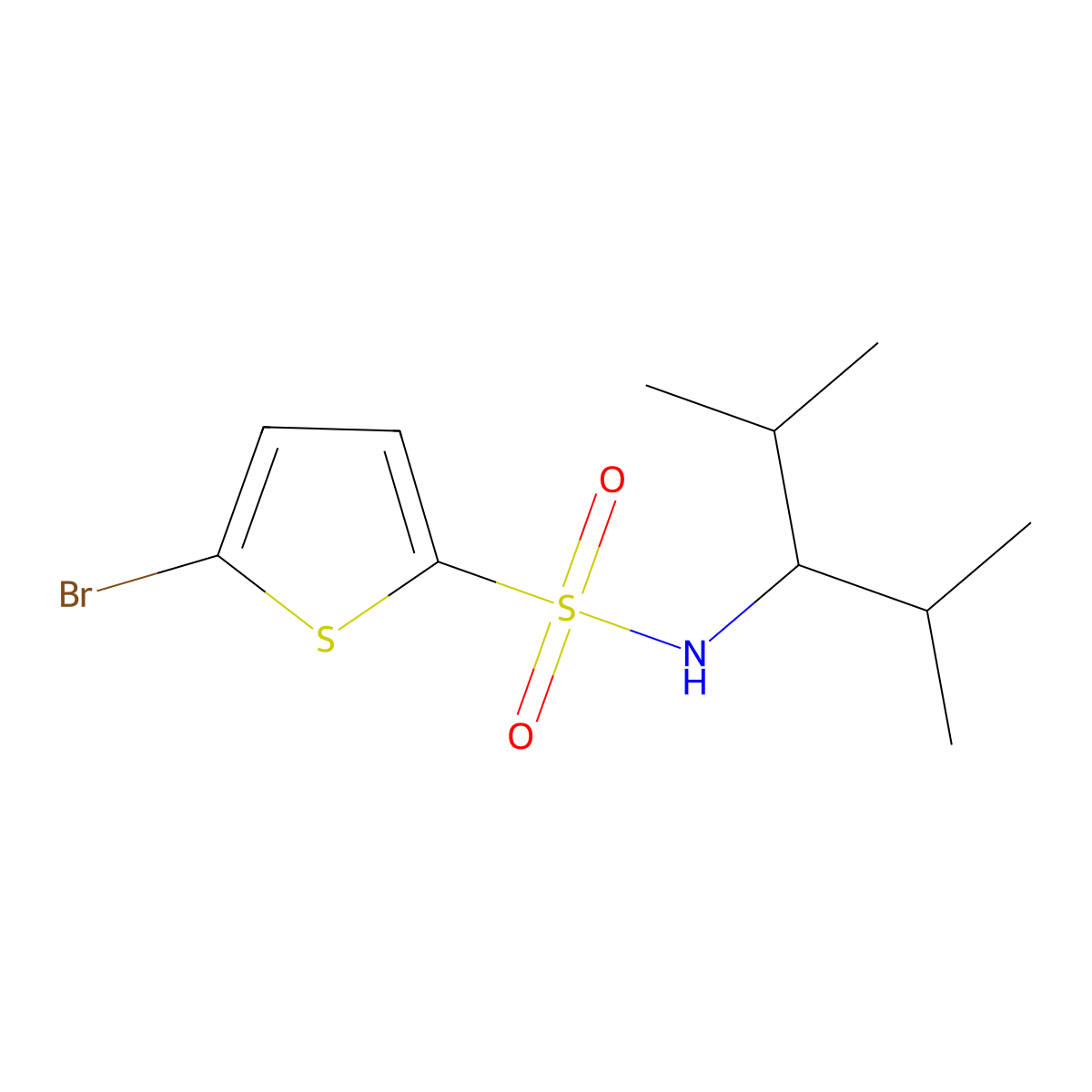 5-bromo-N-(2,4-dimethylpentan-3-yl)thiophene-2-sulfonamide molecular structure, CAS 644958-02-1