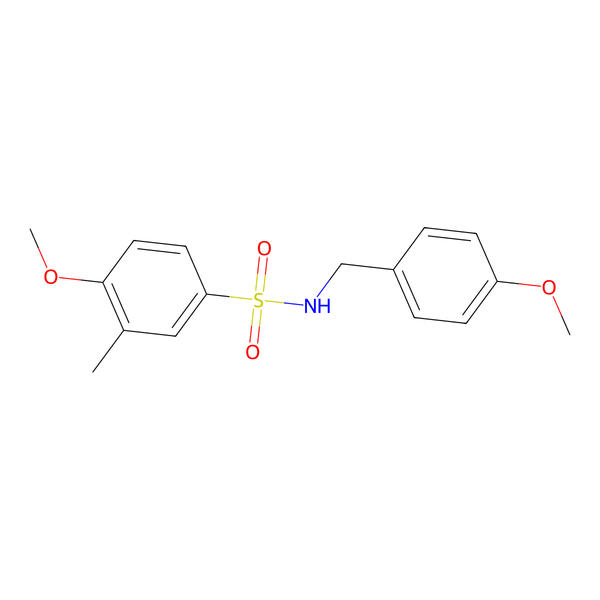 4-methoxy-N-[(4-methoxyphenyl)methyl]-3-methylbenzenesulfonamide molecular structure, CAS 644958-20-3