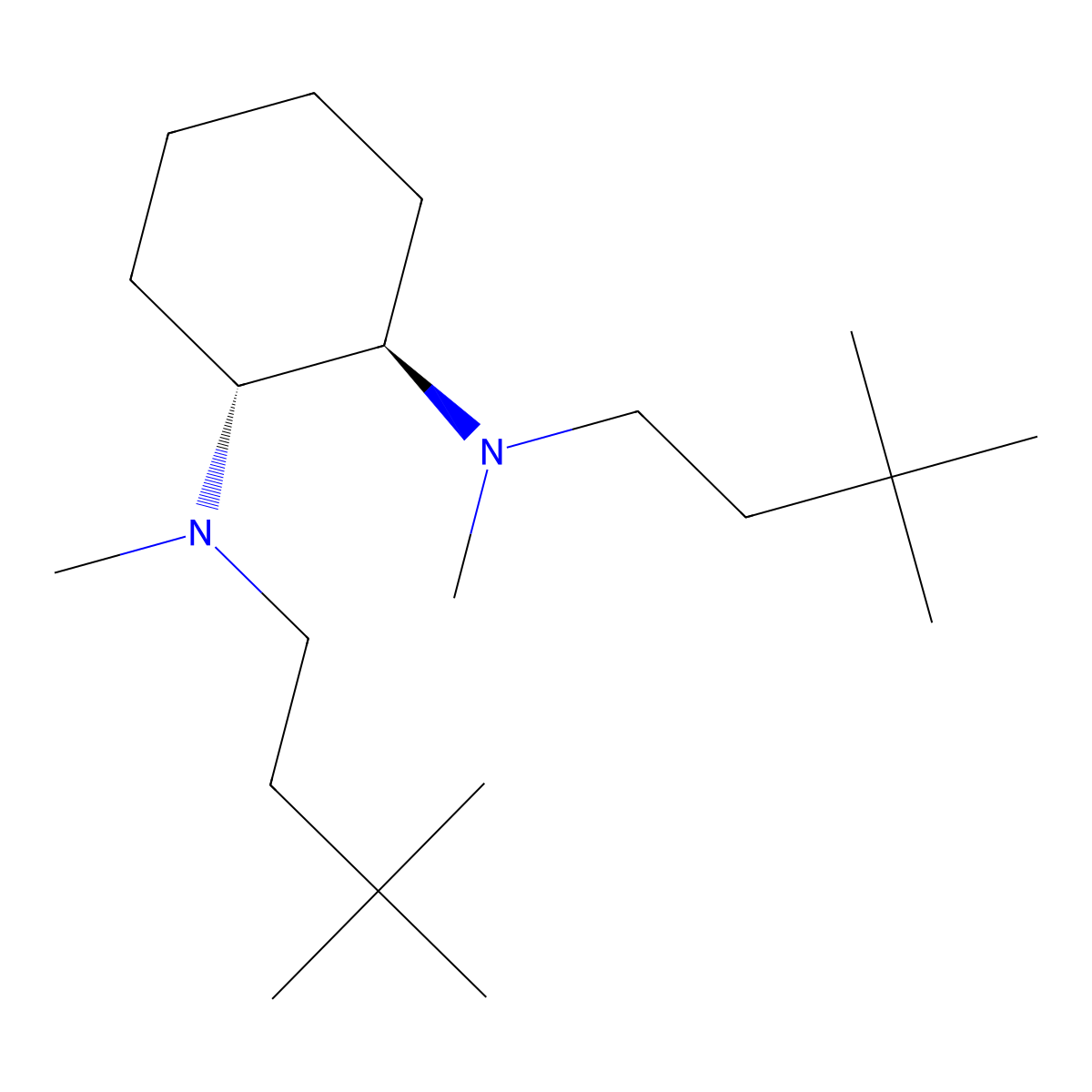 (1R,2R)-N1,N2-Bis(3,3-dimethylbutyl)-N1,N2-dimethylcyclohexane-1,2-diamine molecular structure, CAS 644958-86-1