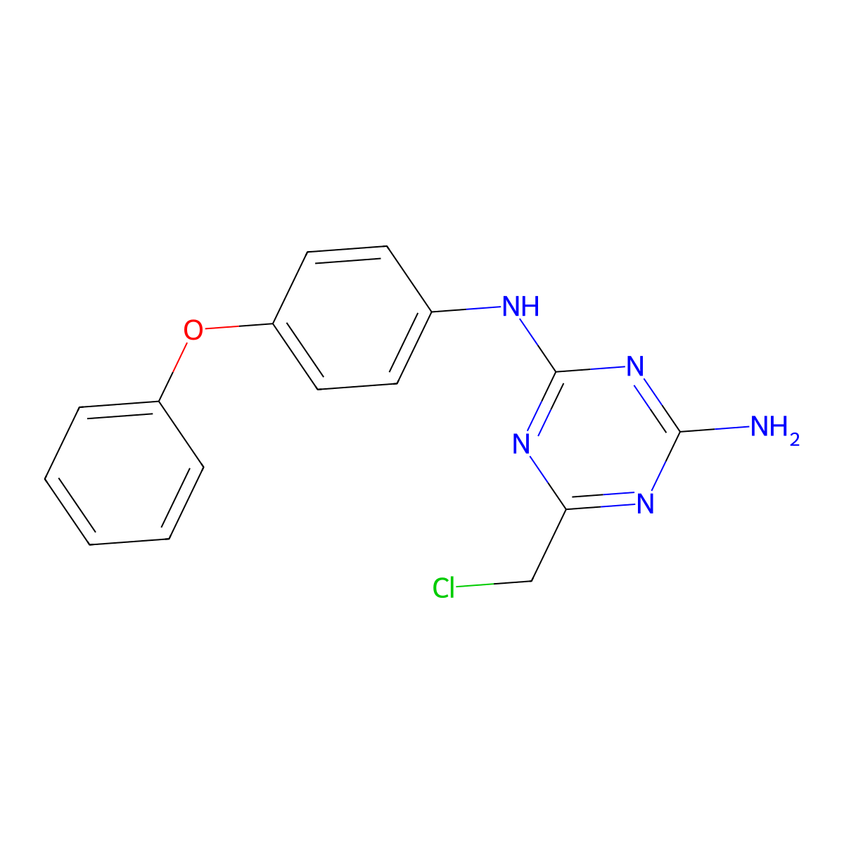 6-(chloromethyl)-N-(4-phenoxyphenyl)-1,3,5-triazine-2,4-diamine molecular structure, CAS 644959-89-7