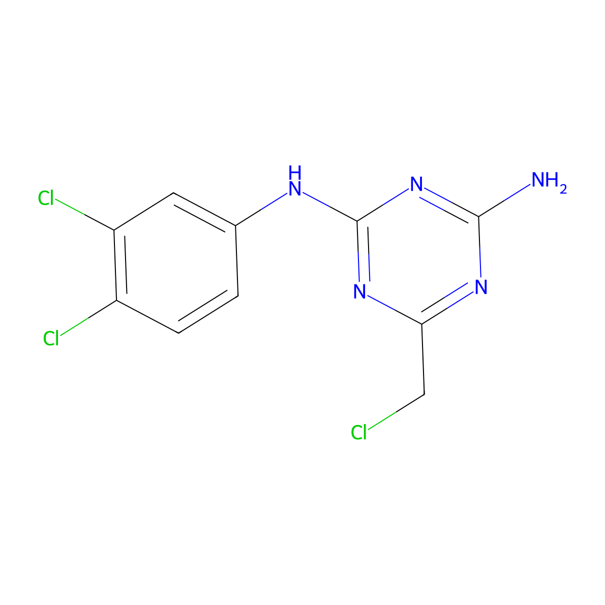 6-(chloromethyl)-N-(3,4-dichlorophenyl)-1,3,5-triazine-2,4-diamine molecular structure, CAS 644959-94-4