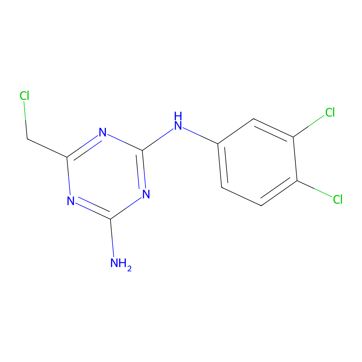 6-(chloromethyl)-N-(3,4-dichlorophenyl)-1,3,5-triazine-2,4-diamine molecular structure, CAS 644959-94-4