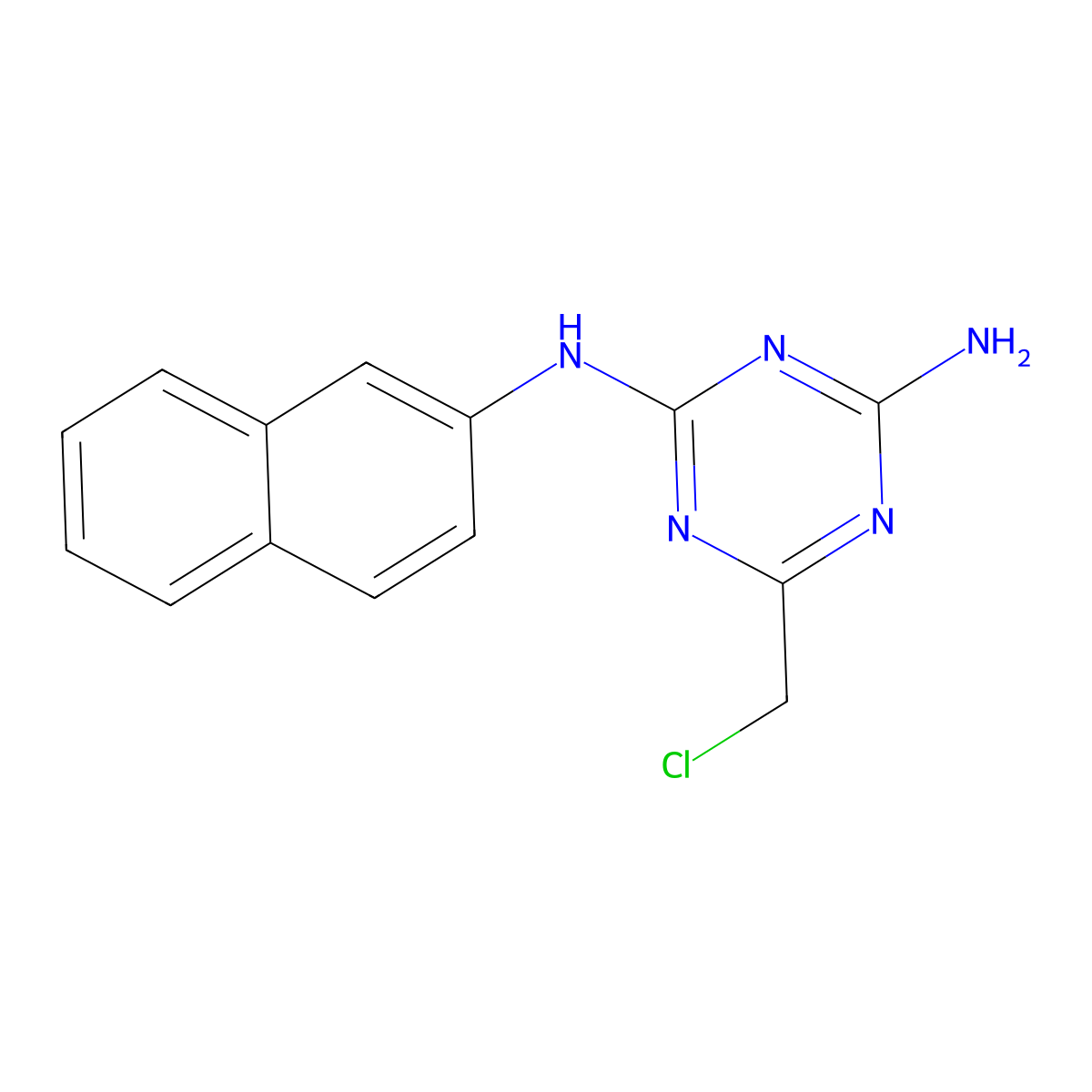 6-(chloromethyl)-2-N-naphthalen-2-yl-1,3,5-triazine-2,4-diamine molecular structure, CAS 644959-97-7