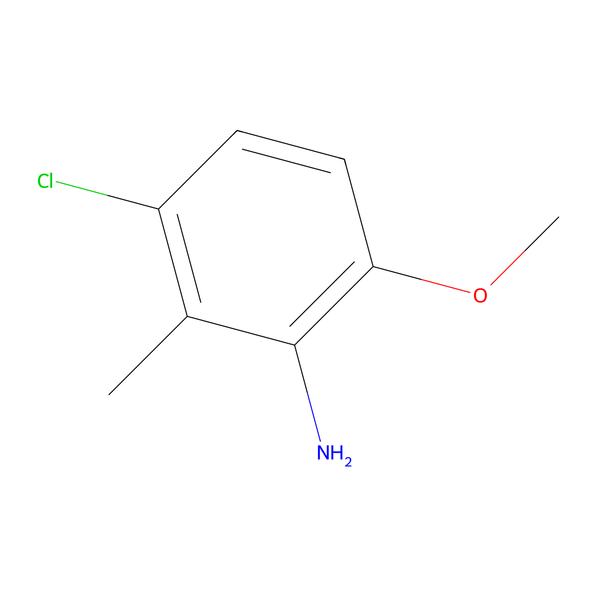 3-Chloro-6-methoxy-2-methylaniline molecular structure, CAS 644961-50-2
