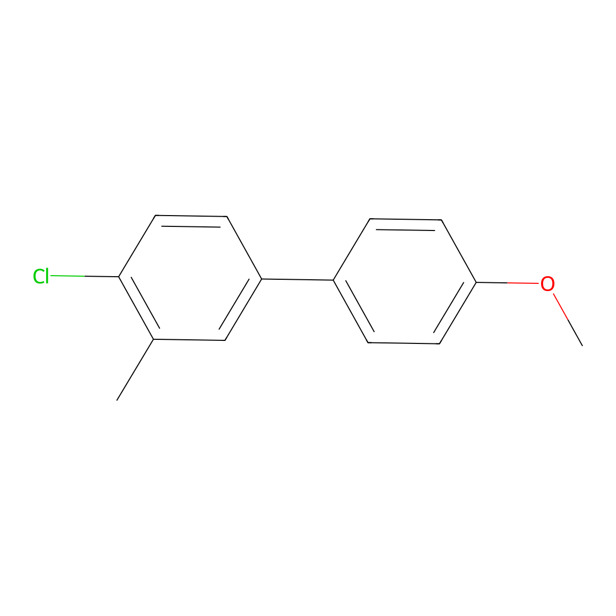 1,1'-Biphenyl, 4-chloro-4'-methoxy-3-methyl- molecular structure, CAS 644964-52-3