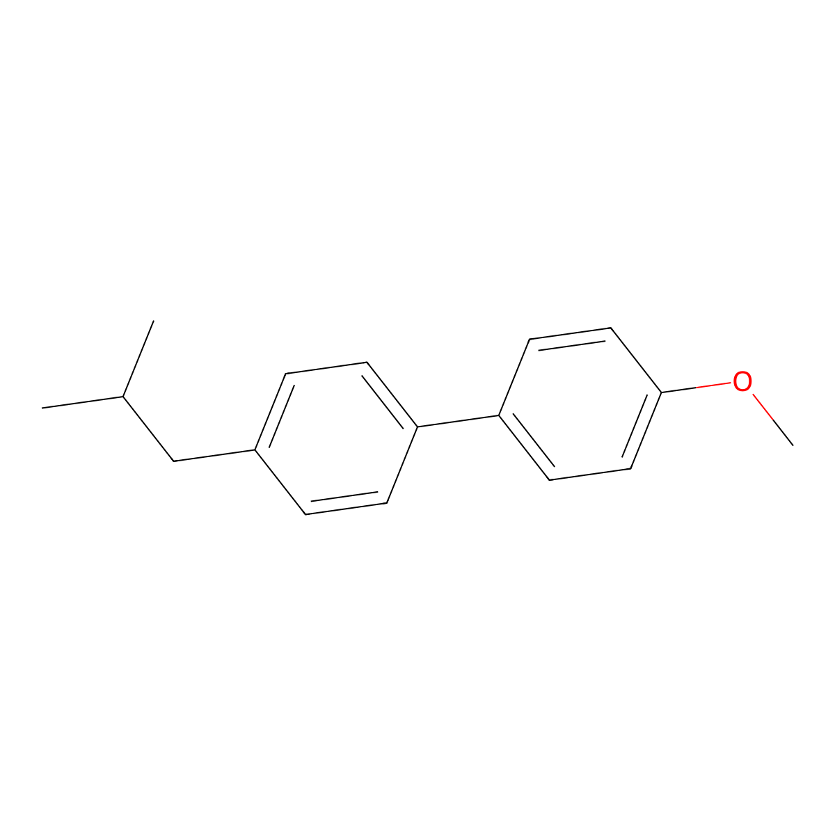 1,1'-Biphenyl, 4-methoxy-4'-(2-methylpropyl)- molecular structure, CAS 644964-53-4