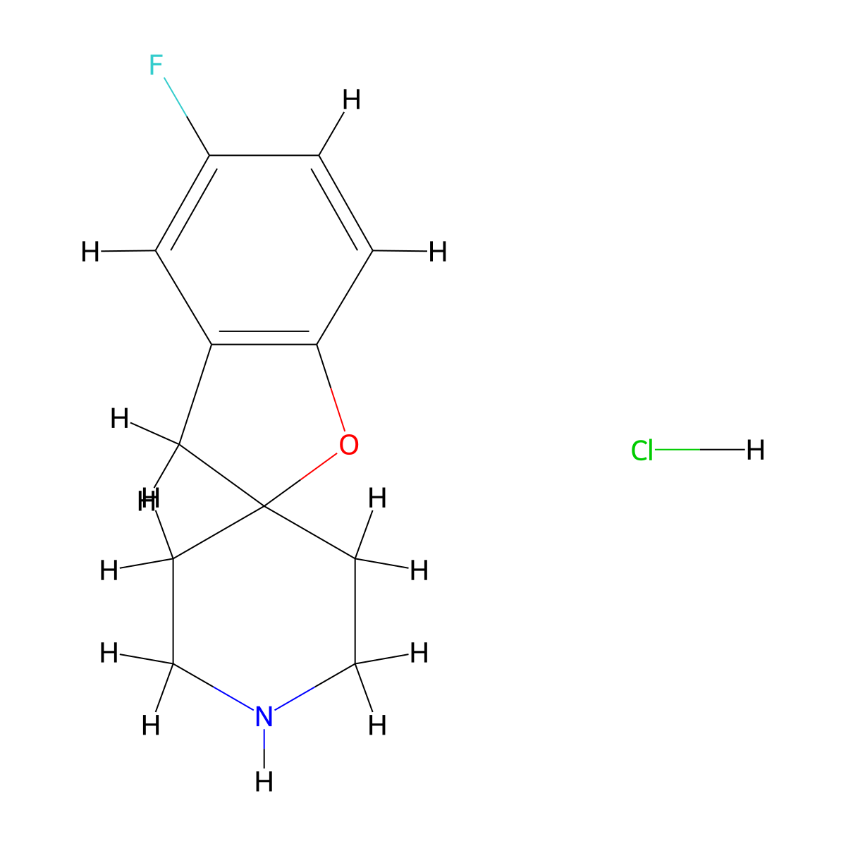 5-Fluoro-3H-spiro[benzofuran-2,4'-piperidine] hydrochloride molecular structure, CAS 644968-05-8