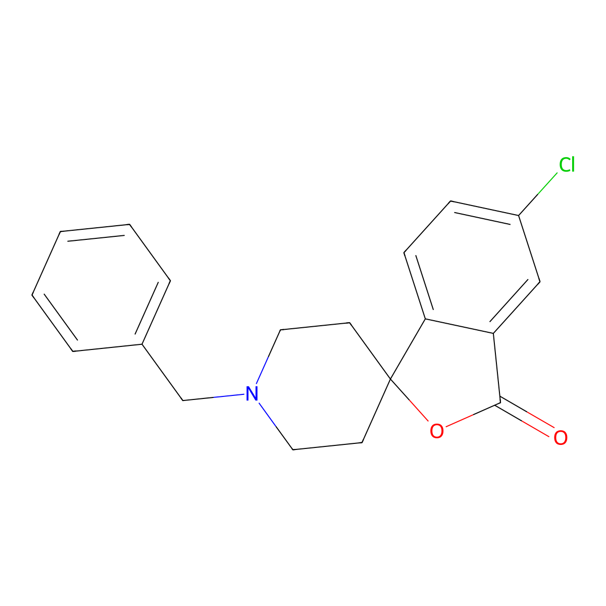 1'-benzyl-5-chloro-3H-spiro[isobenzofuran-1,4'-piperidin]-3-one molecular structure, CAS 644969-37-9