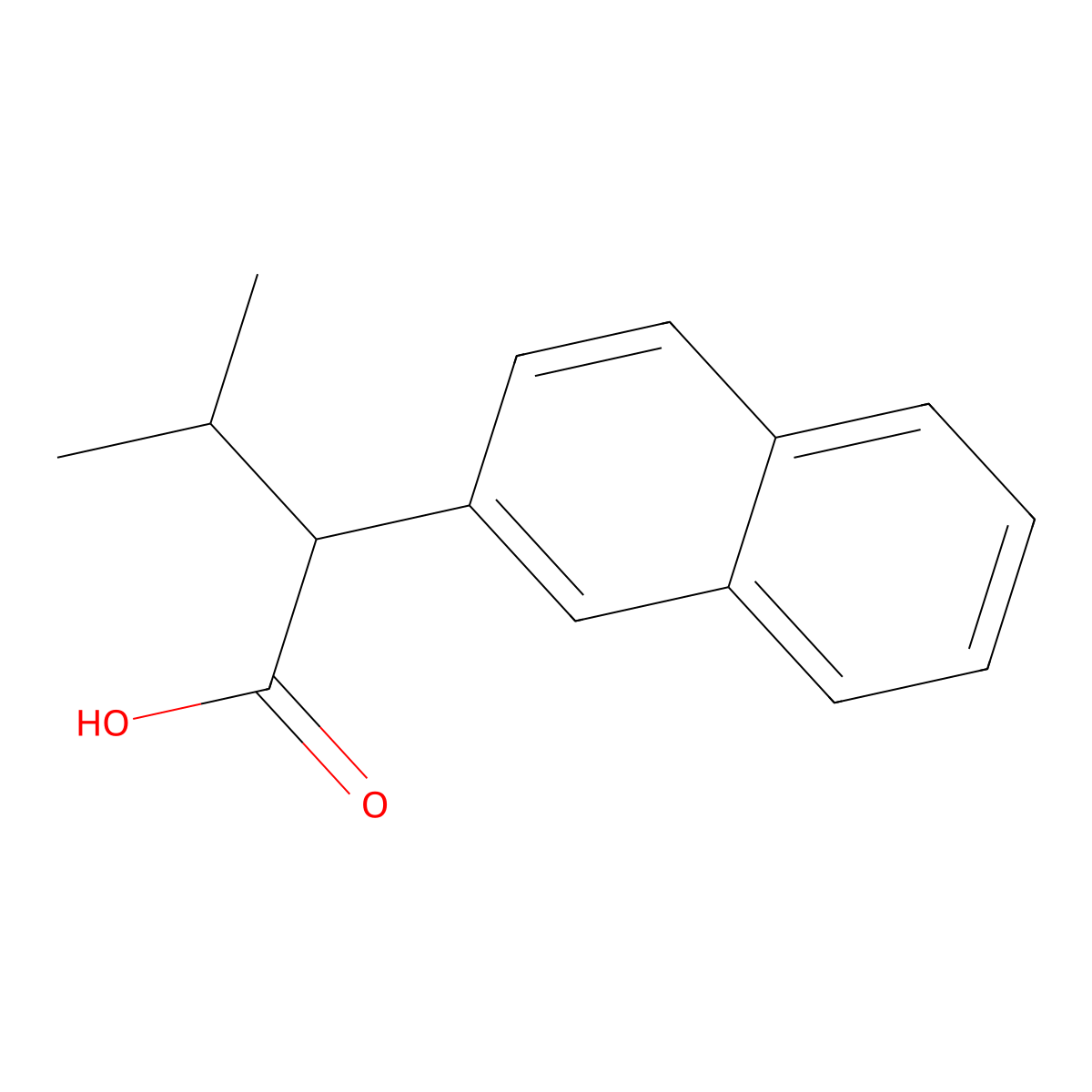 3-Methyl-2-(naphthalen-2-yl)butanoic acid molecular structure, CAS 64497-79-6