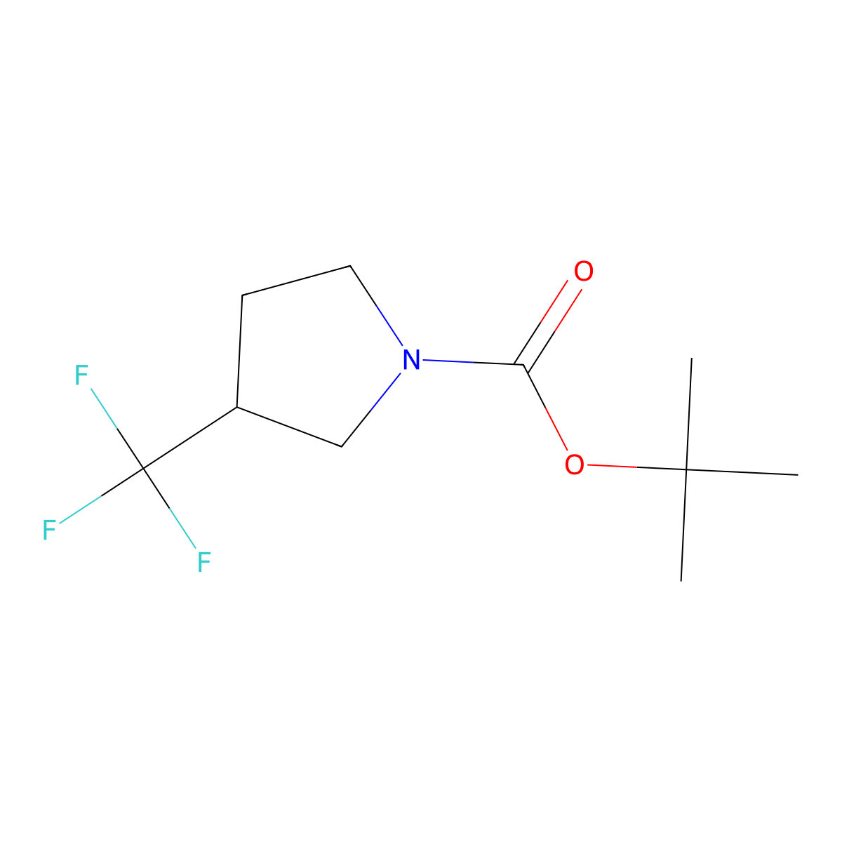 Tert-butyl 3-(trifluoromethyl)pyrrolidine-1-carboxylate molecular structure, CAS 644970-40-1