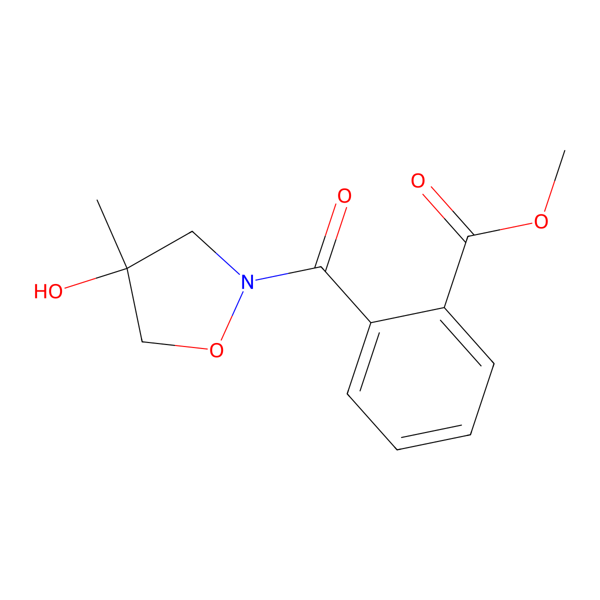 (S)-Methyl 2-(4-hydroxy-4-methylisoxazolidine-2-carbonyl)benzoate molecular structure, CAS 644970-78-5
