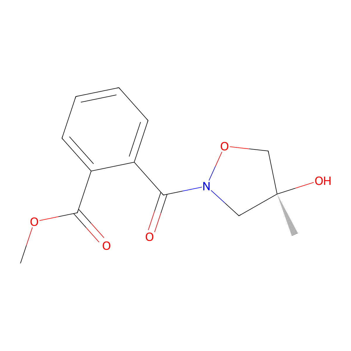 (S)-Methyl 2-(4-hydroxy-4-methylisoxazolidine-2-carbonyl)benzoate molecular structure, CAS 644970-78-5